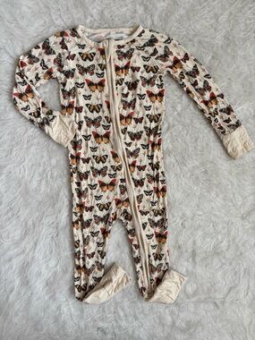 Little One Shop Toddler Boho Bamboo Butterfly Footie Pajamas